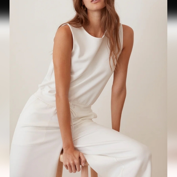 NWT Anthropologie Grey State Jax Jumpsuit In White Size Medium - Picture 5 of 13